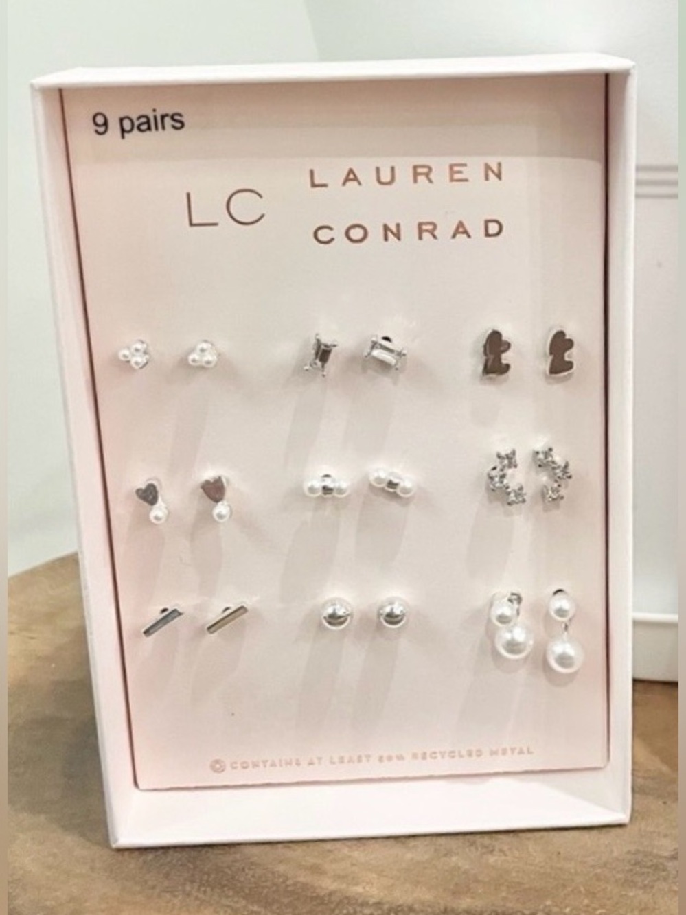 LC Lauren Conrad silver nine pairs of earrings